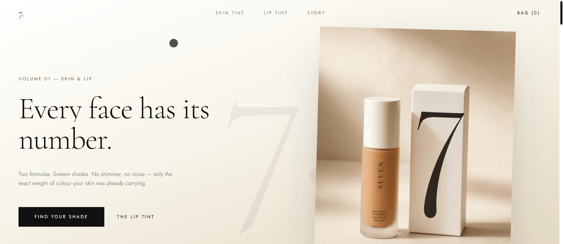 7dot — Quiet-Luxury Cosmetics Platform product interface